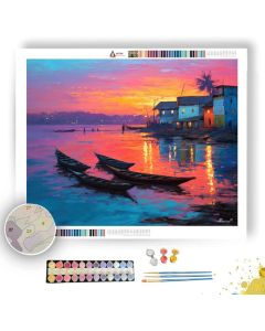GHANA COAST EVENING - Paint by Numbers Full Kit