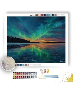 FINNISH LAKE AURORA - Paint by Numbers Full Kit