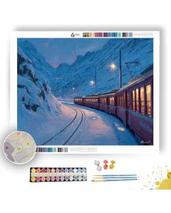 SWISS TRAIN IN SNOW - Paint by Numbers Full Kit