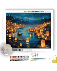 LANTERN RIVER NIGHT - Paint by Numbers Full Kit