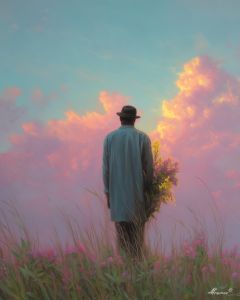 MAN WITH FLOWERS
