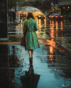 GREEN COAT WOMAN