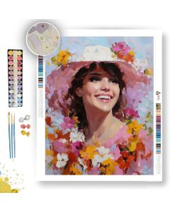 FLORAL HAT LADY - Paint by Numbers Full Kit