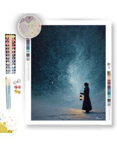 WOMAN WITH LANTERN - Paint by Numbers Full Kit