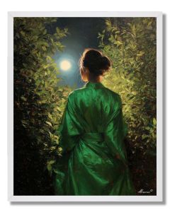 WOMAN IN GREEN SILK - FRAMED
