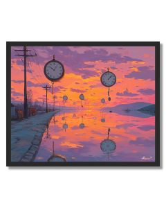 FLOATING CLOCK STREET - FRAMED