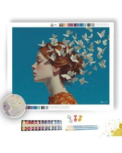 LADY WITH PAPER BUTTERFLIES - Paint by Numbers Full Kit