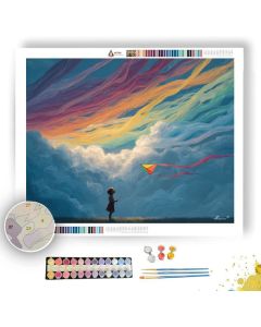 CHILD WITH RAINBOW KITE - Paint by Numbers Full Kit