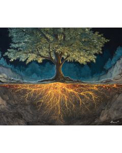 TREE WITH DRAWN ROOTS