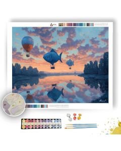 SUNSET WITH BALLOON FISH - Paint by Numbers Full Kit