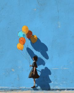 GIRL WITH WIND BALLOONS