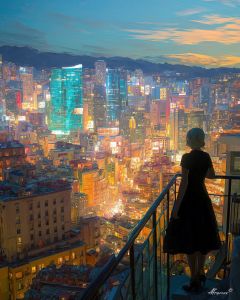 WOMAN ON BALCONY
