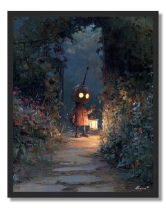 CHILD ON LANTERN PATH - FRAMED
