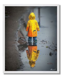 CHILD IN RAIN COAT - FRAMED