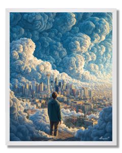 MAN WITH CITY VIEW - FRAMED