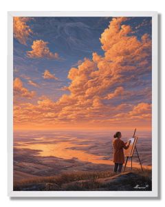 GIRL PAINTING THE SKY - FRAMED