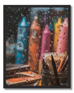 ARTIST IN RAIN WINDOW - FRAMED