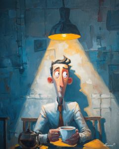 MAN AT THE CAFE