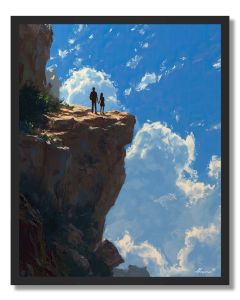 COUPLE AT THE EDGE - FRAMED