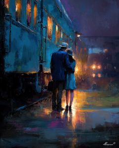 COUPLE BY THE TRAIN