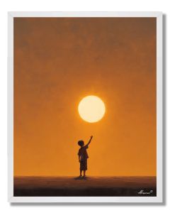 CHILD DRAWING THE SUN - FRAMED
