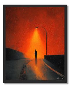 BOY UNDER STREETLIGHT - FRAMED