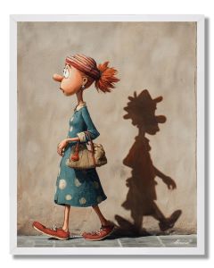 WOMAN AND HER SHADOW - FRAMED