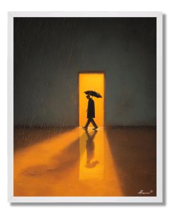 FIGURE WITH RAINLIGHT - FRAMED