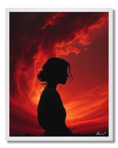 WOMAN IN RED SKY - FRAMED