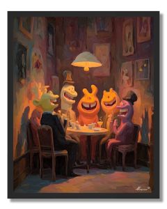 FRIENDS IN CAFE LIGHT - FRAMED
