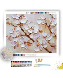 WHITE BLOSSOM - Paint by Numbers Full Kit