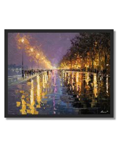 RAIN ON THE BOULEVARD - FRAMED