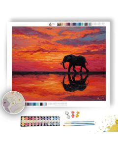 ELEPHANT SUNSET - Paint by Numbers Full Kit