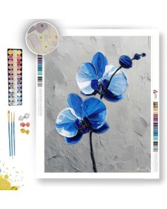 BLUE ORCHID B&W - Paint by Numbers Full Kit
