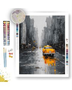 GOLDEN TAXI B&W - Paint by Numbers Full Kit