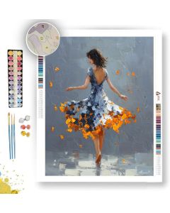 FLAME DRESS B&W - Paint by Numbers Full Kit