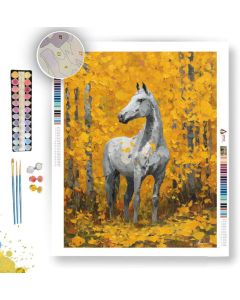 GOLDEN HORSE B&W - Paint by Numbers Full Kit