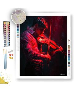 RED VIOLINIST B&W - Paint by Numbers Full Kit