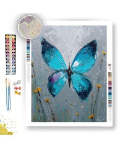 BLUE BUTTERFLY B&W - Paint by Numbers Full Kit