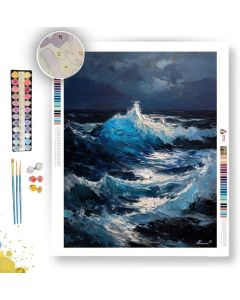 BLUE WAVE B&W - Paint by Numbers Full Kit