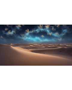 A WHIMSICAL NIGHT SKY OVER THE SAHARA DESERT
