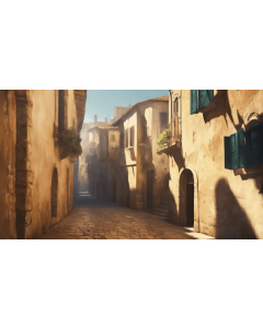 OLD MEDITERRANEAN TOWN AT MIDDAY
