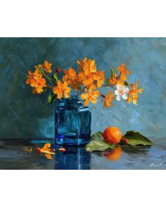 BLUE GLASS VASE
