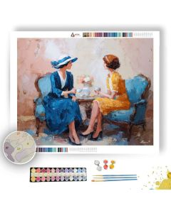 BLUE SALON TEA - Paint by Numbers Full Kit