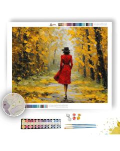 LADY IN RED COAT - Paint by Numbers Full Kit