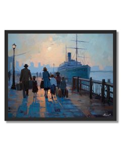 NEW YORK IMMIGRANT PIER - FRAMED