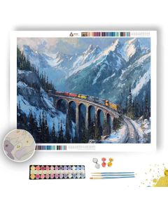 MOUNTAIN RAIL CROSSING - Paint by Numbers Full Kit