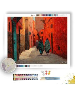 MARRAKECH RED STREET - Paint by Numbers Full Kit