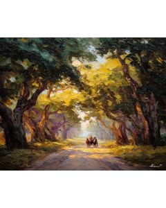HORSES ON COUNTRY ROAD