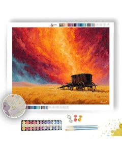 WAGON IN THE DUST - Paint by Numbers Full Kit